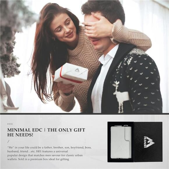 Tactical Minimalist Wallet for Men, Slim RFID-Blocking Metal Card Holder - Picture 6 of 7